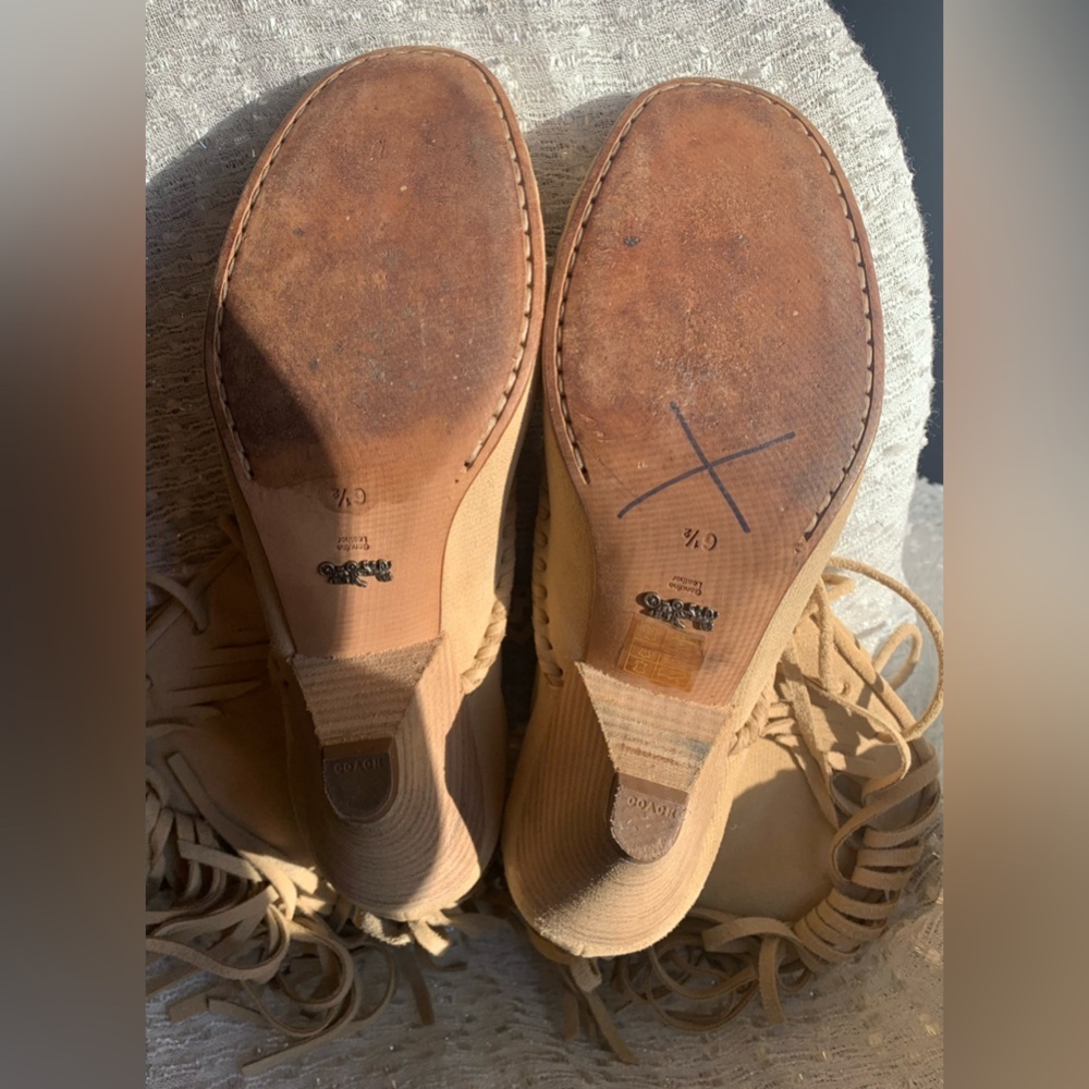 Coach Fringe Suede Moccasin Ankle Boots - Size 6.5B - Picture 16 of 16